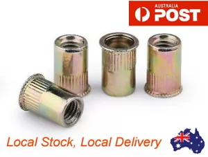 M3 M4 M5 M6 M8 M10 Countersunk Thin Zinc Steel Insert Nutsert Rivnut Nutserts - Picture 1 of 8