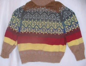 CHILD'S PULLOVER WARM SWEATER, 100% WOOL, HAND KNIT, NEW. 31" CHEST, 18" LONG - Picture 1 of 5