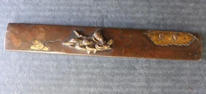 Antique Edo era Kozuka Japanese Samurai Small Sword Handle Only 3.8×0.8inch FS - Picture 1 of 20