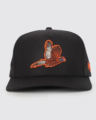 Gorra de béisbol Faisán bordada negra con cierre a presión gorra naranja con bordes y meneo Foto 1 de 4