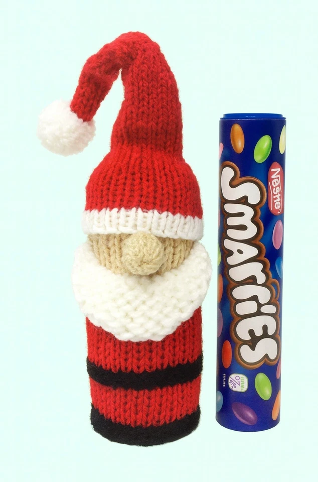 AYRSHIRE KNITS Knitting Pattern Father Christmas Gnome Gonk Santa Chocolate tube bags Smarties