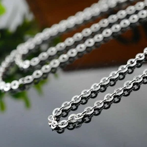 17 "-27" plata acero inoxidable hipoalergénico hombre mujer collar de cadena - Imagen 1 de 3