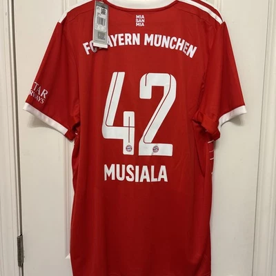 BAYERN ADIDAS 2022/2023 SOCCER HOME JERSEY #42 MUSIALA SIZE XL H39900 NWT - Image 1 of 3
