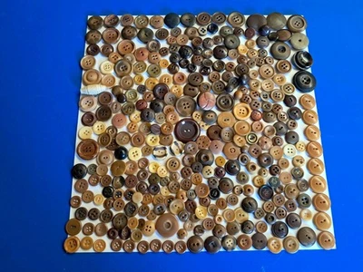 Vintage Shades of Brown Tan Buttons Mixed Lot - Image 1 of 4