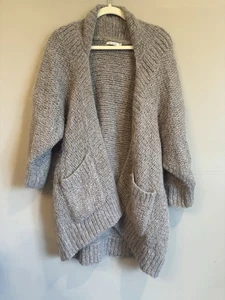 Mes Demoiselles Paris Odrey Knitted Cardigan Grey Cozy Mohair Wool Jumper - Picture 1 of 4