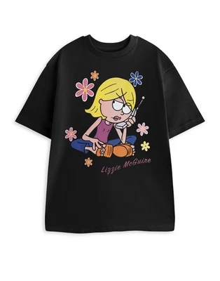 Disney Lizzie Mcguire Noir Phone T-shirt à manches courtes Femme - Photo 1/4