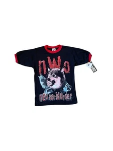Vintage NWO X WCW Wrestling Wolf 1990s Graphic T-Shirt Kids Large - Picture 1 of 4