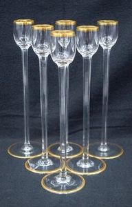 6 große mundgeblasene Moser Cordials - 12 cm, um 1920 - Bild 1 von 7
