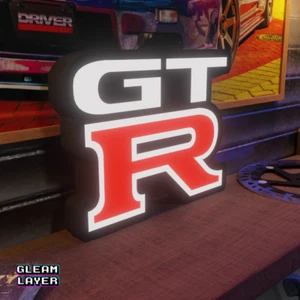 Letrero de luz LED para garaje coche Nissan GTR Logo Mancave - Imagen 1 de 5