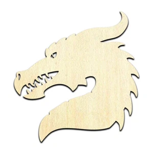 Dragon #6 Laser Cut Out Unfinished Wood Shape Craft Supply - Picture 1 of 1