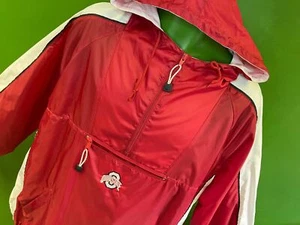 Suéter rompevientos con capucha 1/4 con cremallera rojo y blanco de los Buckeyes para hombre L - Imagen 1 de 6