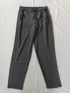NWT Justice Girl's Gray Tuxedo Pants Silver Glitter Stripe Lightweight Sz 12 - Picture 1 of 3