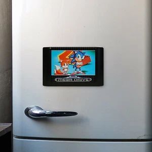Sonic The Hedgehog 2 Sega Mega Drive / Genesis Game Cart Style Fridge Magnet - Picture 1 of 5