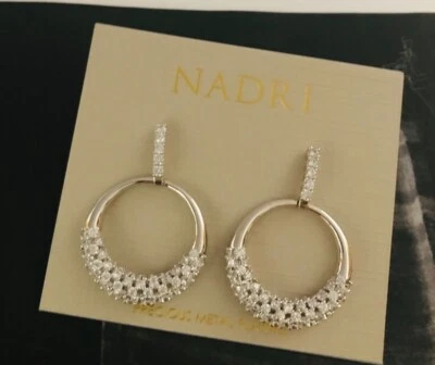 Nadri Juno小号正面水晶环状耳环 — 第 1/4 张图片