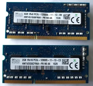 HP 15 6GBs Total 1 4GB Memory Stick and 1 2GB Memory Stick - Picture 1 of 2