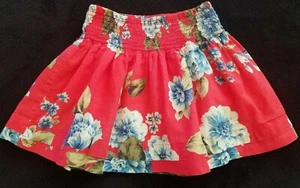 Ambercrombie Kids Girl's Skirt Red with Blue Flowers M - Picture 1 of 3