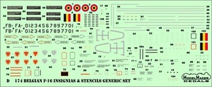 ModelMaker 1/32 D32174 Belgian F-16 insignias and stencils set Aircraft Decal - Picture 1 of 2