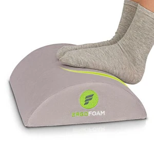 Velvet Soft Foam Ergonomic Foot Rest Rocking Foot Stool for Desk Grey - Picture 1 of 8