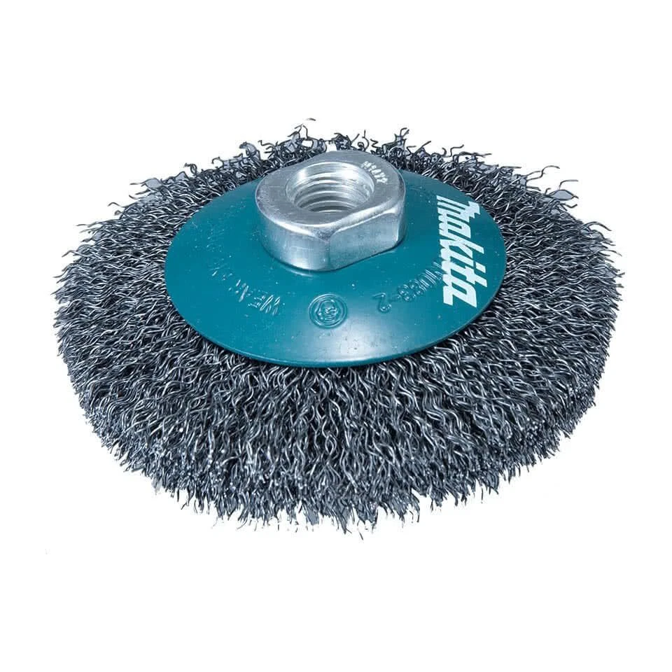 Makita Crimped Bevel Brush, 100mm Diameter, M14 X 2mm - Image 1 of 1