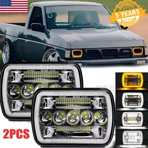 For Nissan Pickup Hardbody D21 2Sets 7x6" LED Headlights DRL High/Low Beam NEW - Picture 1 of 23