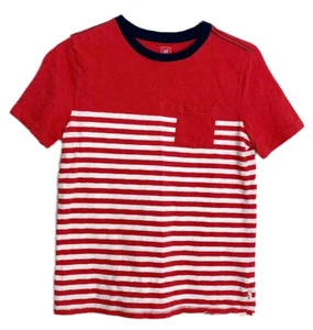 GAP Kids Red White Striped Short Sleeve Pocket T-shirt Size L (10) - Picture 1 of 3