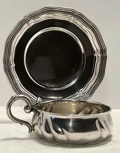 Rare Set/4 Sterling Silver 925 Coffee Tea Chocolate Cups & Saucers J. Schickmann - Foto 1 di 12