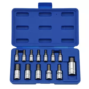 13pc 1/4" 3/8" 1/2" DRIVE HEX BIT SOCKET SET - SAE - Picture 1 of 1