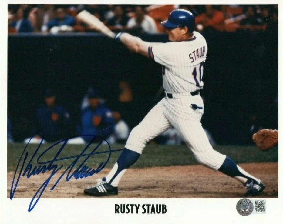 RUSTY STAUB SIGNED 8X10 PHOTO NEW YORK MET PHOTOFILE BECKETT COA  - Image 1 of 1