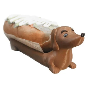 Funny Hot Dogs Serving Tray Funny Snack Dinner Tray Dachshund Sandwiches Holder - Picture 1 of 6