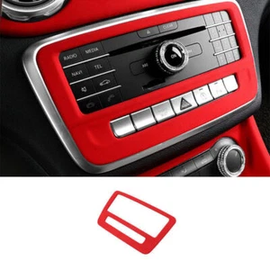 Console CD Switch Control Panel Decor For Benz GLA CLA ABS 2013-2019 Red Suede - Picture 1 of 7