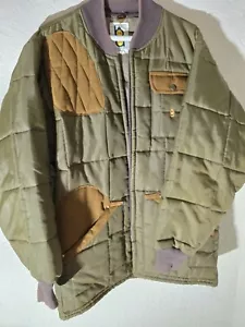 bob allen shooting/hunting quilted puffer jacket MINT NWOT sz Med w/ suede trim! - Picture 1 of 11