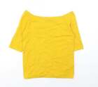 Boden Womens Yellow Viscose Basic Blouse Size 10 Off the Shoulder - Bardot
