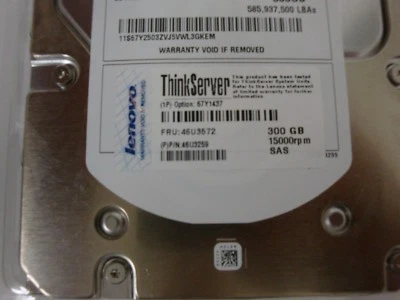Lenovo  67Y2503 ST3300657SS 15K.7 600 GB, Int. 15K RPM,3.5"  - Image 1 of 4