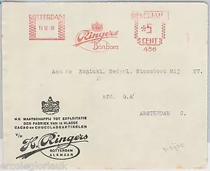 THE NETHERLANDS - MECHANICAL POSTMARK on COVER FRONT 1939 - GASTRONOMY sweets - Imagen 1 de 1
