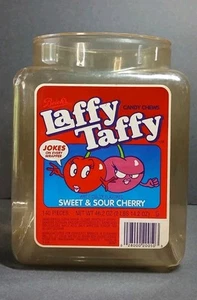 Vintage 1992 SUNMARK LAFFY TAFFY Candy Counter Container Sweet & Sour Cherry - Picture 1 of 12