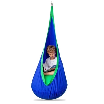 Sensory POD Indoor Therapy Swing - Blue with Green Trim. - Image 1 of 4