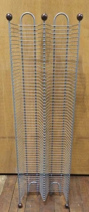 120 CD Stand Tower Steel Wire CD Holder Media Storage 37" Tall Vintage 2000s - Picture 1 of 3