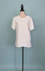 Size: M OLIVER White T-Shirt Short Sleeve Oversized Side Split Women - Picture 1 of 11