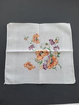 Vintage Feminino Hankie Laranja Floral - Imagem 1 de 4