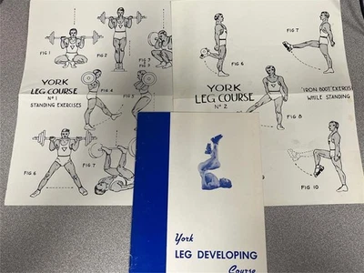 YORK LEG DEVELOPING COURSE muscle bodybuilding booklet with two charts - Image 1 of 4