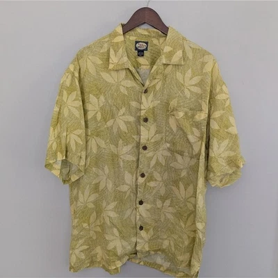 Hombre Tommy Bahama Amarillo Verde Litrón Lino Manga Corta Grande Foto 1 de 4
