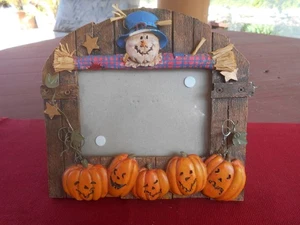 Halloween Piicture Frame Heavy Resin Free Standing Pumpkins Fits 3x5 Photo - Picture 1 of 2