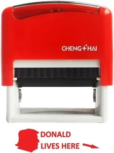 Lebt hier Stempel Merchandis Merch Geschenk Büro Neuheit selbstfärbender Stempel für Mony - Bild 1 von 5