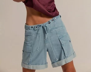 Free People Frankie Washed Shorts Low-Waist Cargo leicht Freizeit S 283237 - Bild 1 von 8