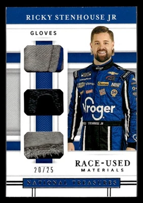 2020 Panini National Treasures Ricky Stenhouse Jr. Triple Race Used Gloves /25 - Image 1 of 2