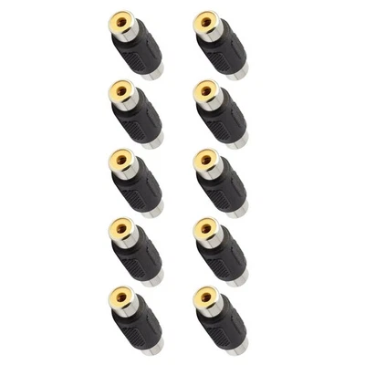 10PCS AV RCA Audio Video Female to Female Jack Coupler Adapter Connector - Image 1 of 4