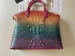 NWT Brahmin Large Duxbury Satchel Bag Horizon Ombre Melbourne Leather Iridescent - Picture 1 of 24