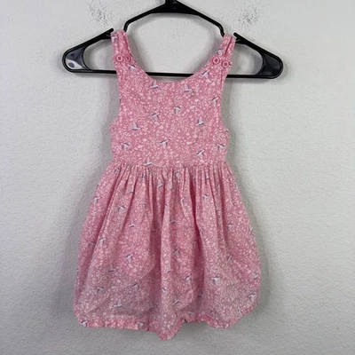 Vestido Mini Boden 3-4 años Rosa Pájaro Floral Delantal Cottagecore Caprichoso Hada Foto 1 de 4