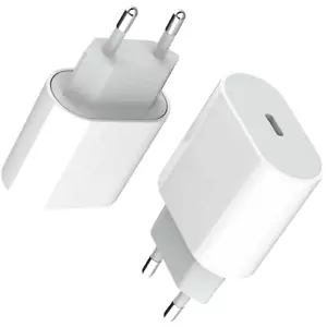 CARICABATTERIE TIPO C ALIMENTATORE RICARICA RAPIDA 20W FAST CHARGE APPLE SAMSUNG - Foto 1 di 8