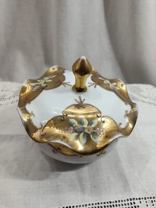 Vintage Royal Carlton Porzellan & Goldrand Waschtisch Deckel Puder-Schmuckdose - Bild 1 von 15